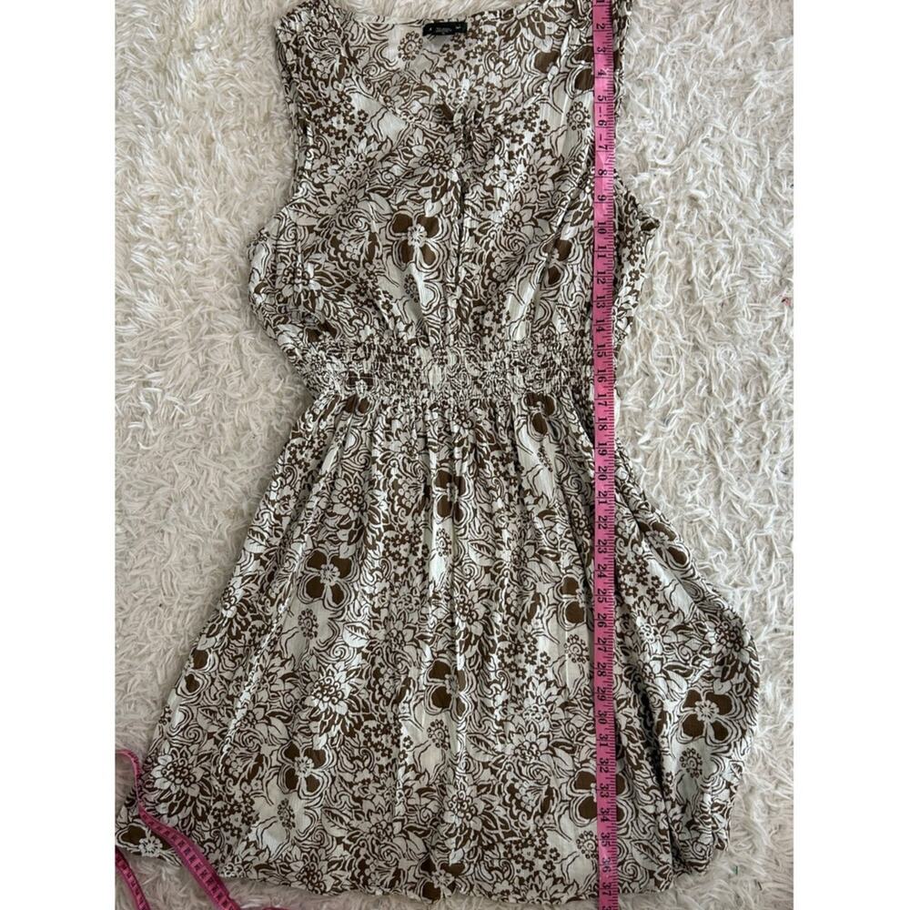 Eddie Bauer Women's Size L Cream & Brown Floral Sleeveless Sundress #0368 - Picture 9 of 11